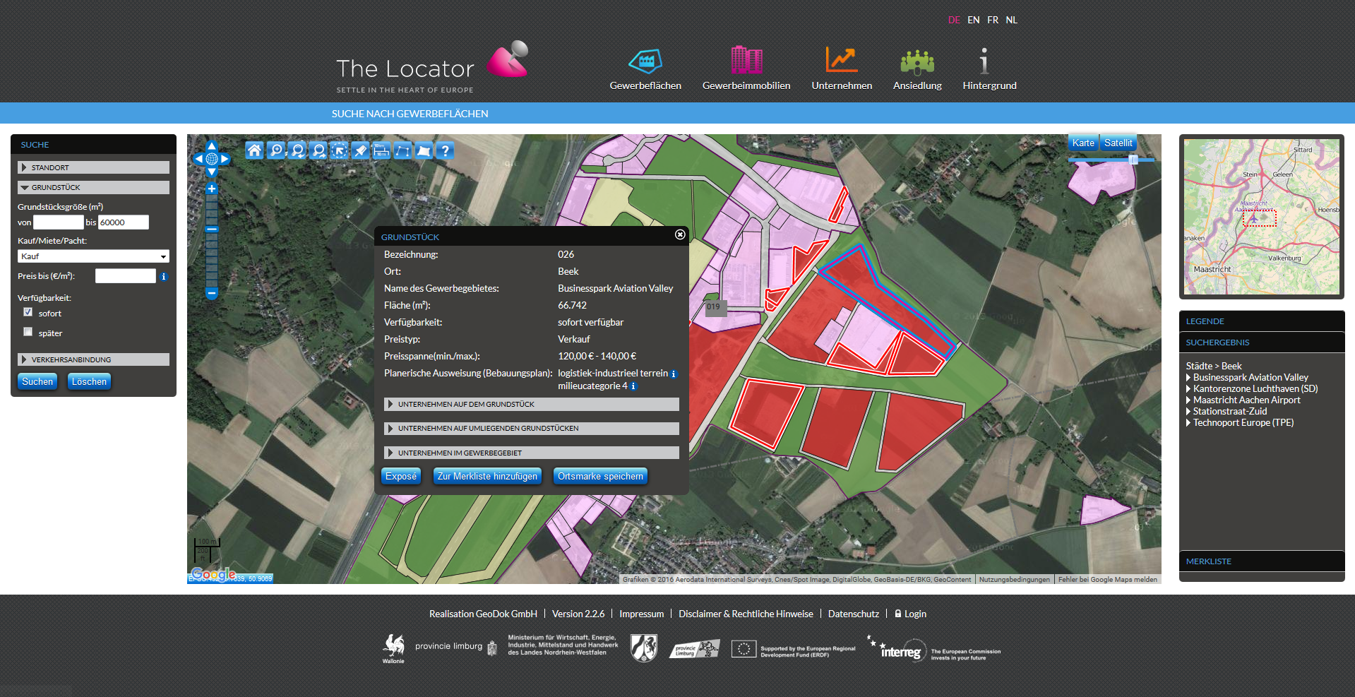 „The Locator “ – Suche nach Gewerbestandorten